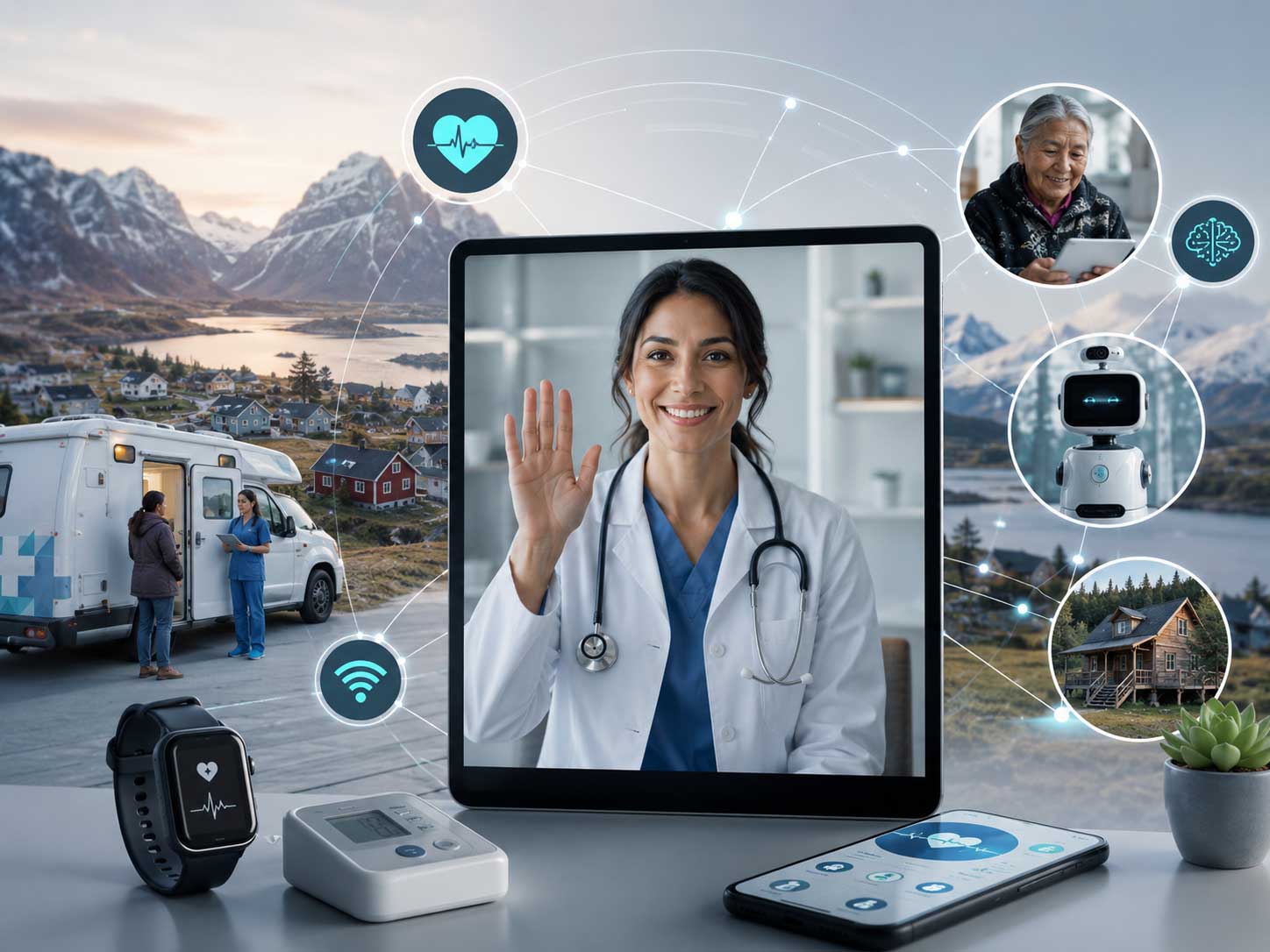 Consulta médica a distancia que ilustra la evolución de la salud digital